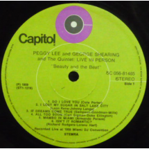 PEGGY LEE and GEORGE SHEARING and THE QUINTET - Live In Person