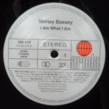 SHIRLEY BASSEY - I am what I am